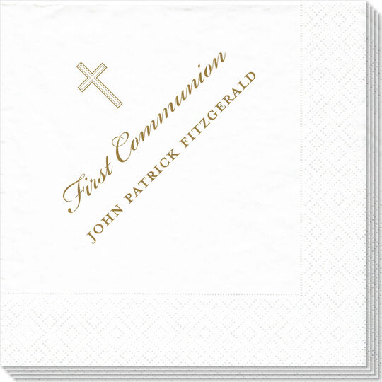 White Pearl Cross Caspari Napkins